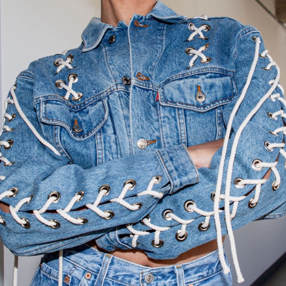 Samaria Leah vintage Levi’s Jessie lace-up jacket